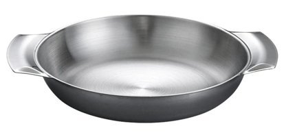 Zerodeko Paella Çelik Saplı Paslanmaz Çelik 16 cm Kızartma Tava Gri