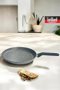 Brillant Plastik Saplı Alüminyum 26 cm Gözleme Tava Gri