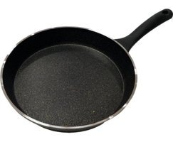 Pembeli Home Orijinal Plastik Saplı Alüminyum 28 cm Düz Tava Siyah