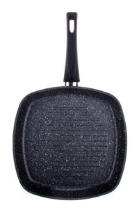 Aryıldız Solido Premium Kare Plastik Saplı Alüminyum Döküm 28 cm Grill Tava Siyah