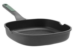 Berghoff Leo Green Cast Plastik Saplı Alüminyum 26 cm Grill Tava Siyah