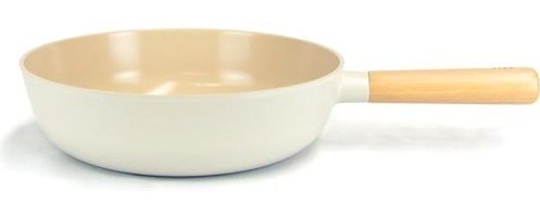 Gfc Life Store Fika Ahşap Saplı Alüminyum 26 cm Wok Tava Krem