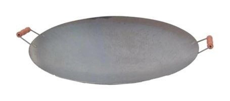 Yaman Ticaret Ahşap Saplı Döküm 45 cm Saç Tava Gri