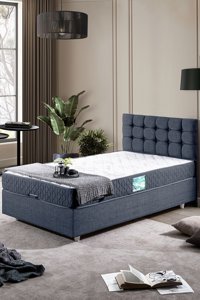 Setay Venedik 90x190 cm Başlıklı Yataklı Sandıklı Tek Kişilik Baza Seti Antrasit