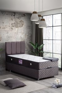 Setay Tetra New 90x190 cm Başlıklı Yataklı Sandıklı Tek Kişilik Baza Seti Antrasit