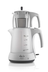 Arzum AR 3028 Cam Demlikli 1650 W Plastik Gövdeli Beyaz Çay Makinesi