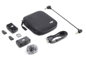DJI Mic 2 (1 TX + 1 RX) Condenser Lightning Kablosuz Yayıncı Bluetooth USB Siyah Mikrofon Sistemi