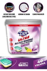 Zipy Ultra Limon Tablet Bulaşık Makinesi Deterjanı 40 Adet