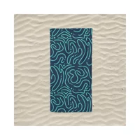 Marte Home Green Doodle Plaj Havlusu Lacivert Yeşil
