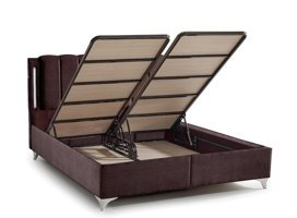 Md Double 150x200 cm Başlıklı Çift Kişilik Sandıklı Baza Seti Füme