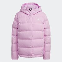 Adidas Helionic HG8744 Kaz Tüyü Kapüşonlu Fermuarlı Kemersiz Kalın Pembe Dik Yaka Kadın Mont