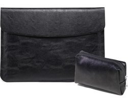 Szykd A2141 16 inç Deri Su Geçirmez Kılıf Laptop Çantası Siyah