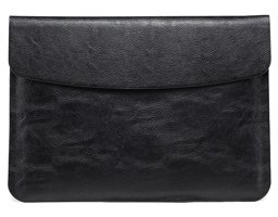 Szykd A1534 12 inç Suni Deri Su Geçirmez Kılıf Laptop Çantası Siyah