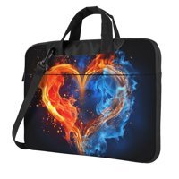 VducK Kalp Desenli 15.6 inç Oxford Kumaş Su Geçirmez El-Omuz Laptop Çantası Siyah