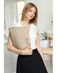Terzi Bey 13-14 inç Deri Su Geçirmez Kılıf Laptop Çantası Bej