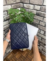Guard Capitone CLUTCH 13 inç Hakiki Deri Su Geçirmez Kılıf Laptop Çantası Koyu Mavi