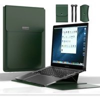 Teknet Store A2681 A3113 13.6 inç Deri Su Geçirmez Kılıf Laptop Çantası Yeşil