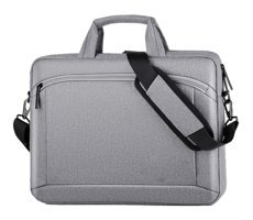 Cicilin 14 inç Polyester Su Geçirmez El-Omuz Laptop Çantası Açık Gri
