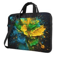 VducK 15.6 inç Oxford Kumaş Su Geçirmez El-Omuz Laptop Çantası Sarı-Siyah-Yeşil