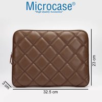 Microcase A1706 A1708 13.3 inç Kapitone Deri Su Geçirmez Kılıf Laptop Çantası Kahverengi