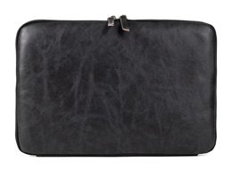 Morca 13-13.3 inç Suni Deri Su Geçirmez Kılıf Laptop Çantası Siyah