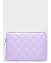 Morca Kapitone 15-16 inç Kapitone Deri Su Geçirmez Kılıf Laptop Çantası Lila