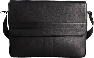 Rich Smith 5317 15.6 inç Deri Su Geçirmez El-Omuz Laptop Çantası Siyah