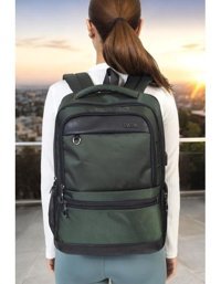 Terzi Bey 14-15.6 inç Kumaş Su Geçirmez Sırt Laptop Çantası Haki
