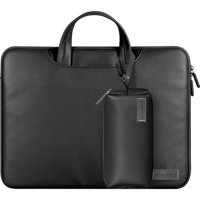 Novstrap Sleeve A2941 A3114 15 inç Deri Su Geçirmez Kılıf Laptop Çantası Siyah