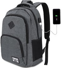Yamtion 15.6 inç Polyester Su Geçirmez Sırt Laptop Çantası Gri
