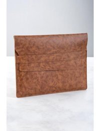 Dk Leather 13-13.3-14 inç Deri Su Geçirmez Kılıf Laptop Çantası Taba