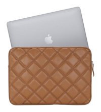 Case Club 13-14 inç Suni Deri Su Geçirmez Kılıf Laptop Çantası Taba
