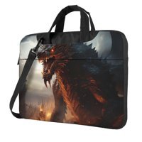 VducK Hayvan Desenli 15.6 inç Oxford Kumaş Su Geçirmez El-Omuz Laptop Çantası Siyah