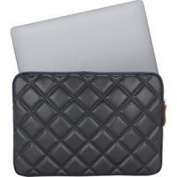 Case Club 15.6 inç Suni Deri Su Geçirmez Kılıf Laptop Çantası Siyah