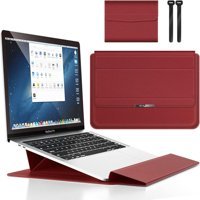 Teknet Store A2681 A3113 13.6 inç Deri Su Geçirmez Kılıf Laptop Çantası Kırmızı
