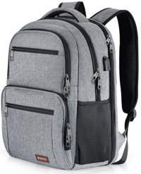 Bikrod 15.6 inç Polyester Su Geçirmez Sırt Laptop Çantası Gri