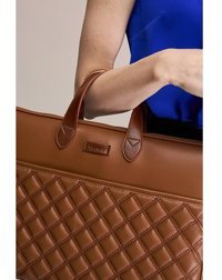 Morca 15-16 inç Suni Deri Su Geçirmez El-Omuz Laptop Çantası Taba