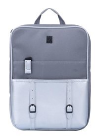 Minbag Aspen A4 17 inç Suni Deri Su Geçirmez Sırt Laptop Çantası Gri