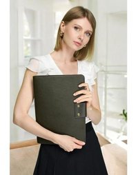 Terzi Bey 13-14 inç Deri Su Geçirmez Kılıf Laptop Çantası Haki