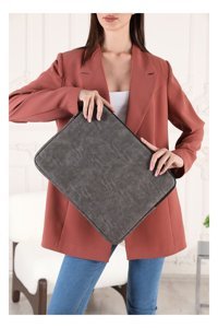 The Moda West 16 inç Suni Deri Su Geçirmez Kılıf Laptop Çantası Füme