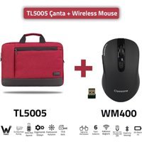 Classone TL5005-WM400 15.6 inç Kumaş Su Geçirmez El-Omuz Laptop Çantası Bordo