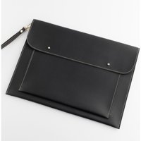 Dk Leather 13-13.3-14 inç Deri Su Geçirmez El-Omuz Laptop Çantası Siyah
