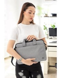 Terzi Bey 13 inç Kumaş Su Geçirmez El-Omuz Laptop Çantası Açık Gri