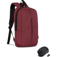 Classone Roma 15.6 inç Kumaş Su Geçirmez Sırt Laptop Çantası Bordo