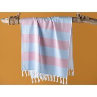 English Home Bold Stripe Pamuklu Plaj Havlusu Mavi Pembe