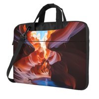 VducK Antilop Desenli 15.6 inç Oxford Kumaş Su Geçirmez El-Omuz Laptop Çantası Siyah