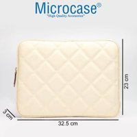 Microcase AL3765 13.3 inç Kapitone Deri Su Geçirmez Kılıf Laptop Çantası Krem
