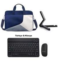 Microcase 13-14.9 inç Kumaş Su Geçirmez El-Omuz Laptop Çantası Lacivert