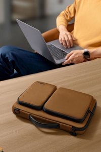 Tomtoc Defender A42C2Y1 13 inç Polyester Kılıf Laptop Çantası Kahverengi
