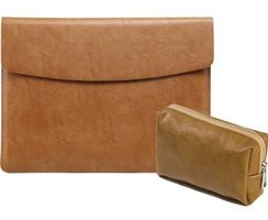 Szykd A1398 15.4 inç Deri Su Geçirmez Kılıf Laptop Çantası Sarı